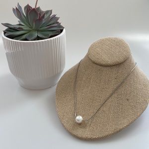 Charming Charlie Silver Pearl Necklace